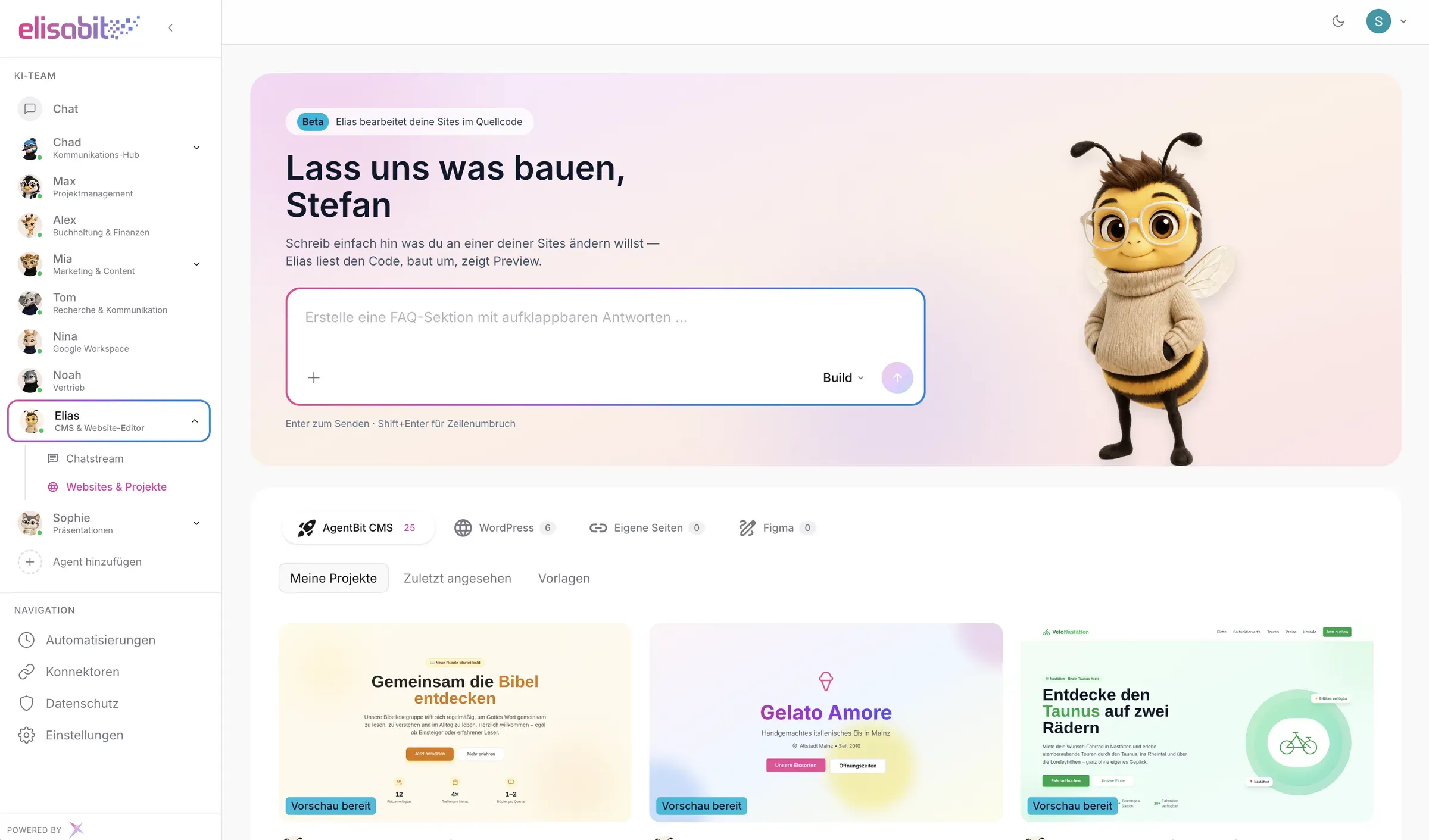 Die AgentBit-Plattform mit Elias